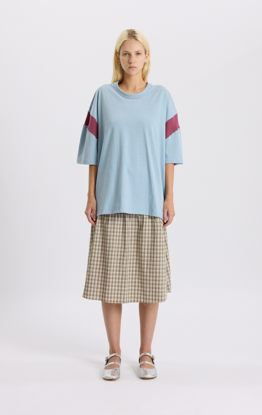 oversized rib detail t-shirt