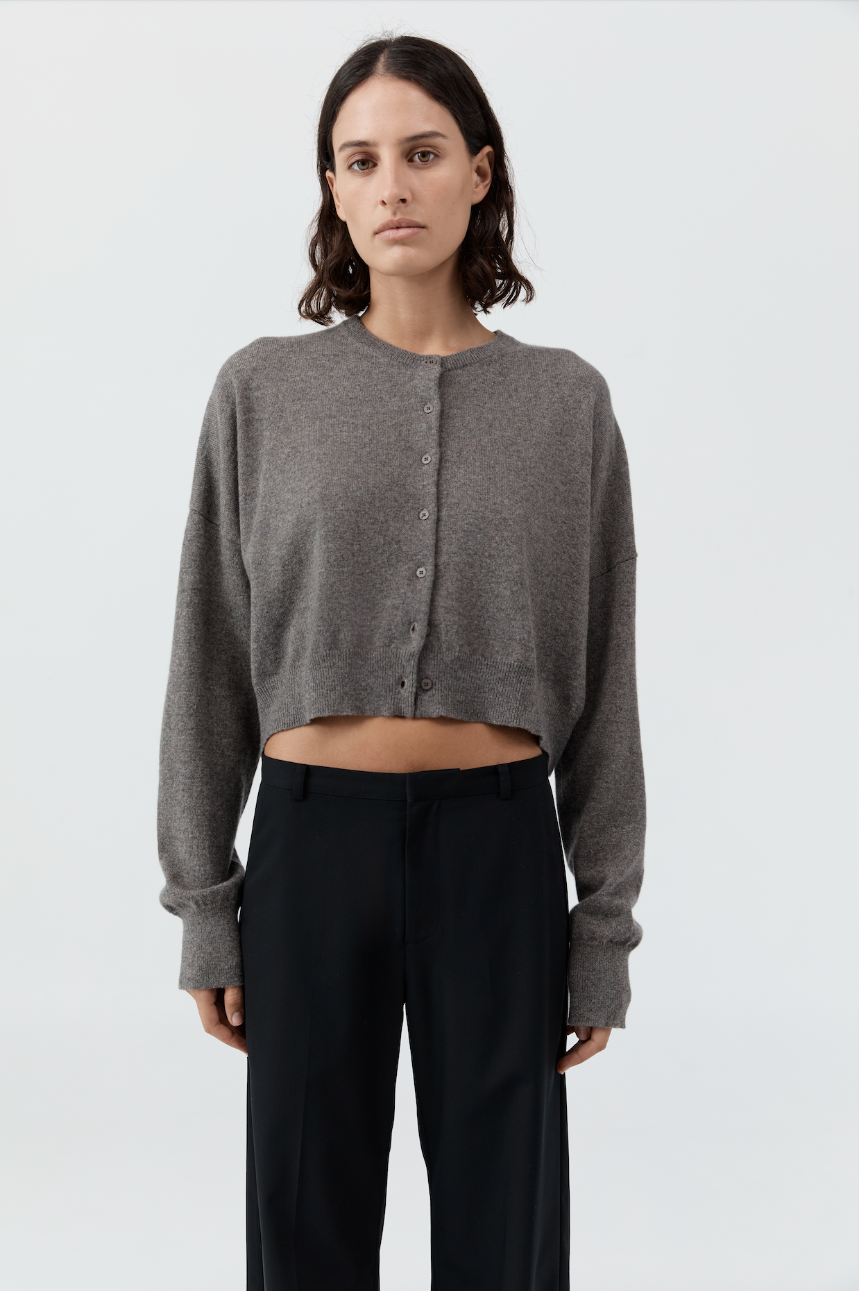 Cashmere Relaxed Cropped Cardigan