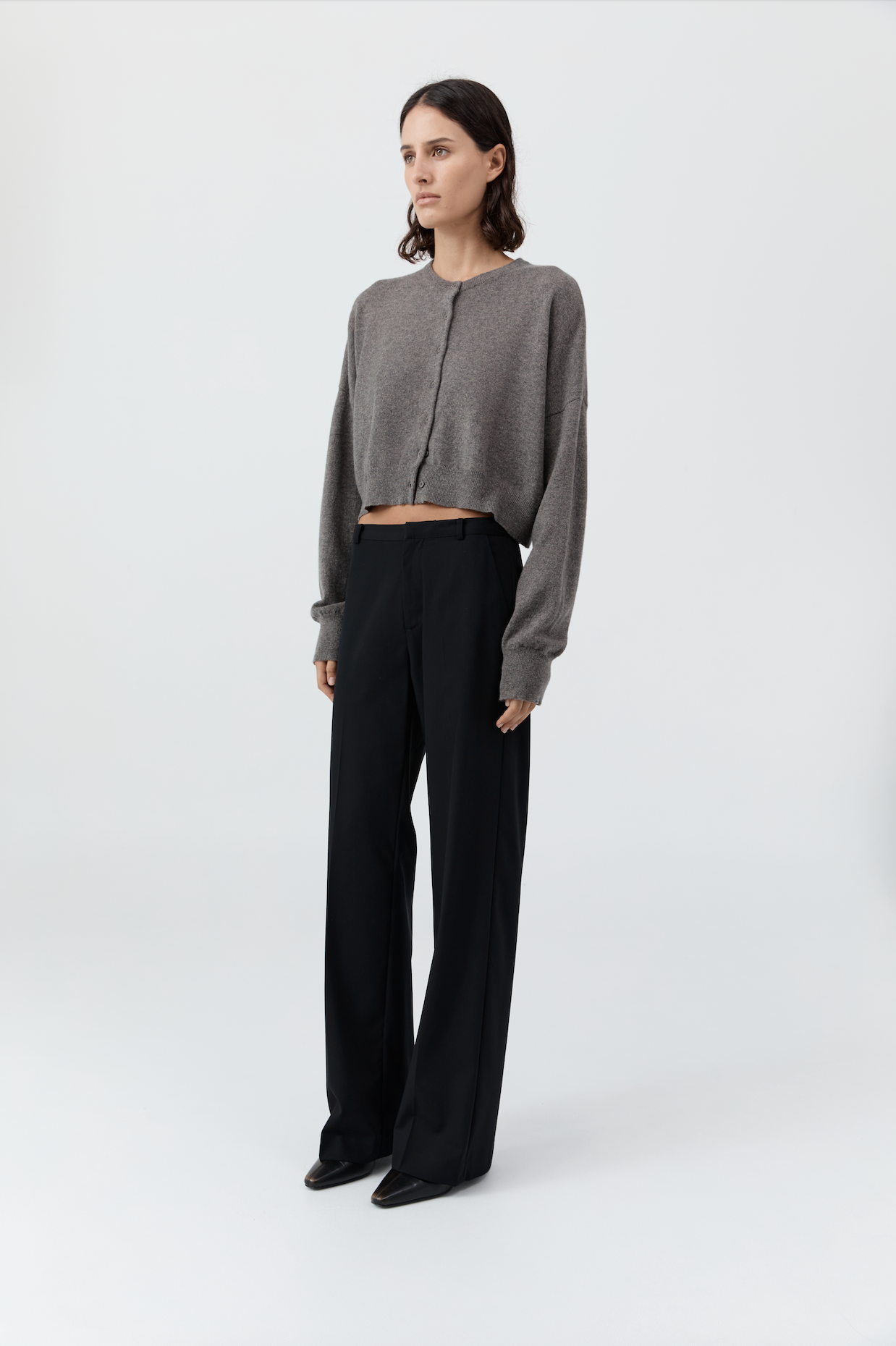 Cashmere Relaxed Cropped Cardigan