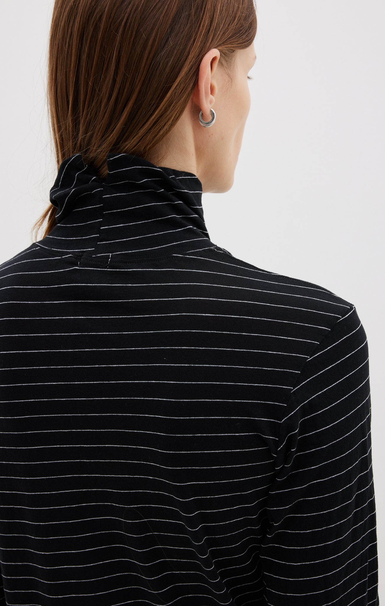 Stripe funnel neck l/s shirt