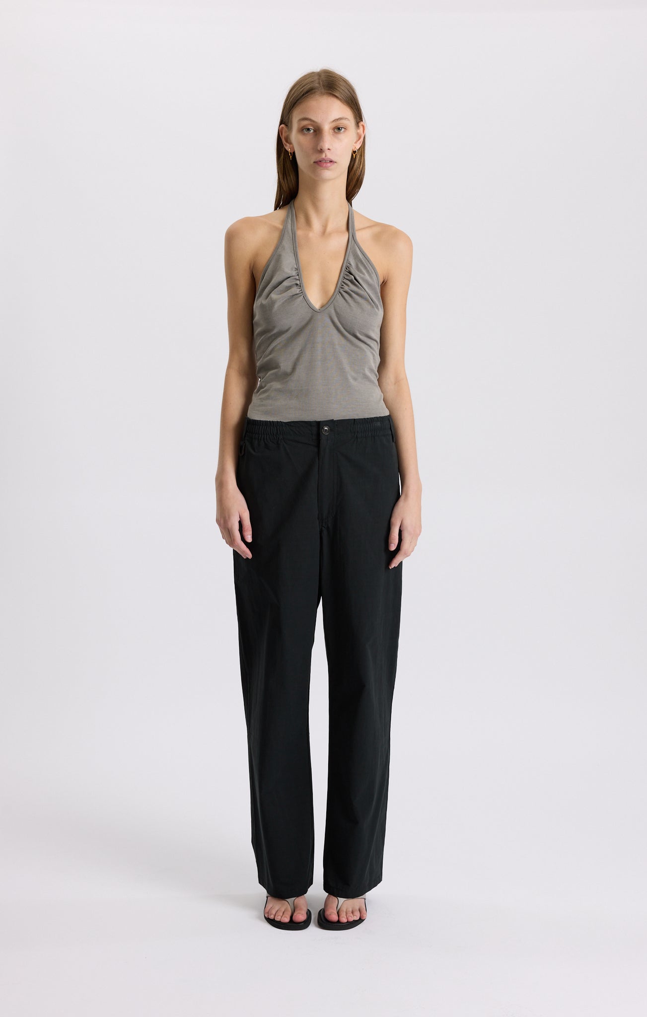 crushed cotton utility pant