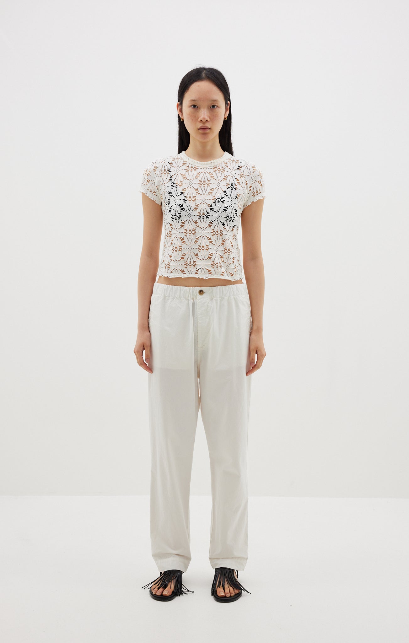 crushed cotton pull on pant