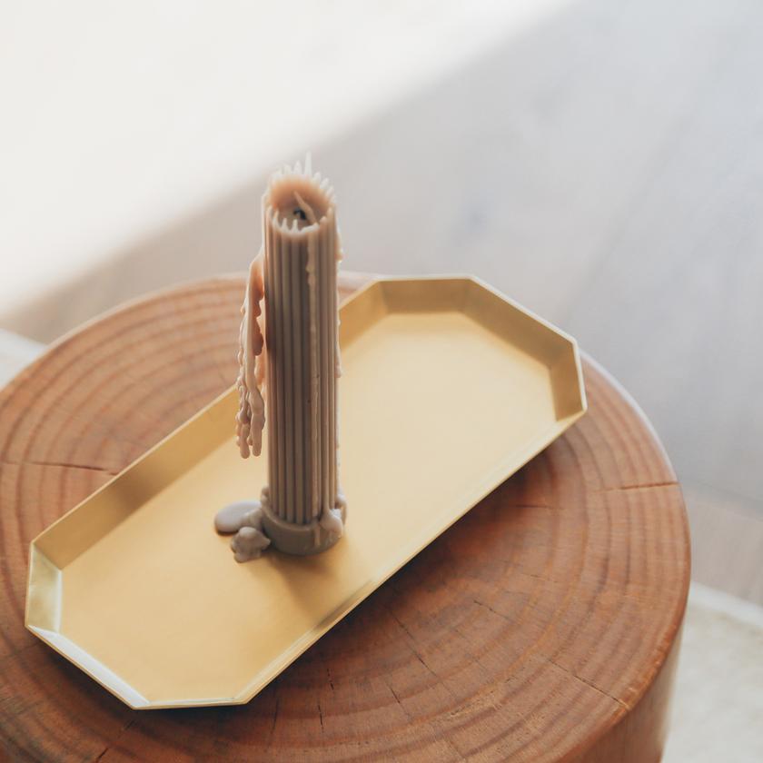 Hexa Brass Candle Tray
