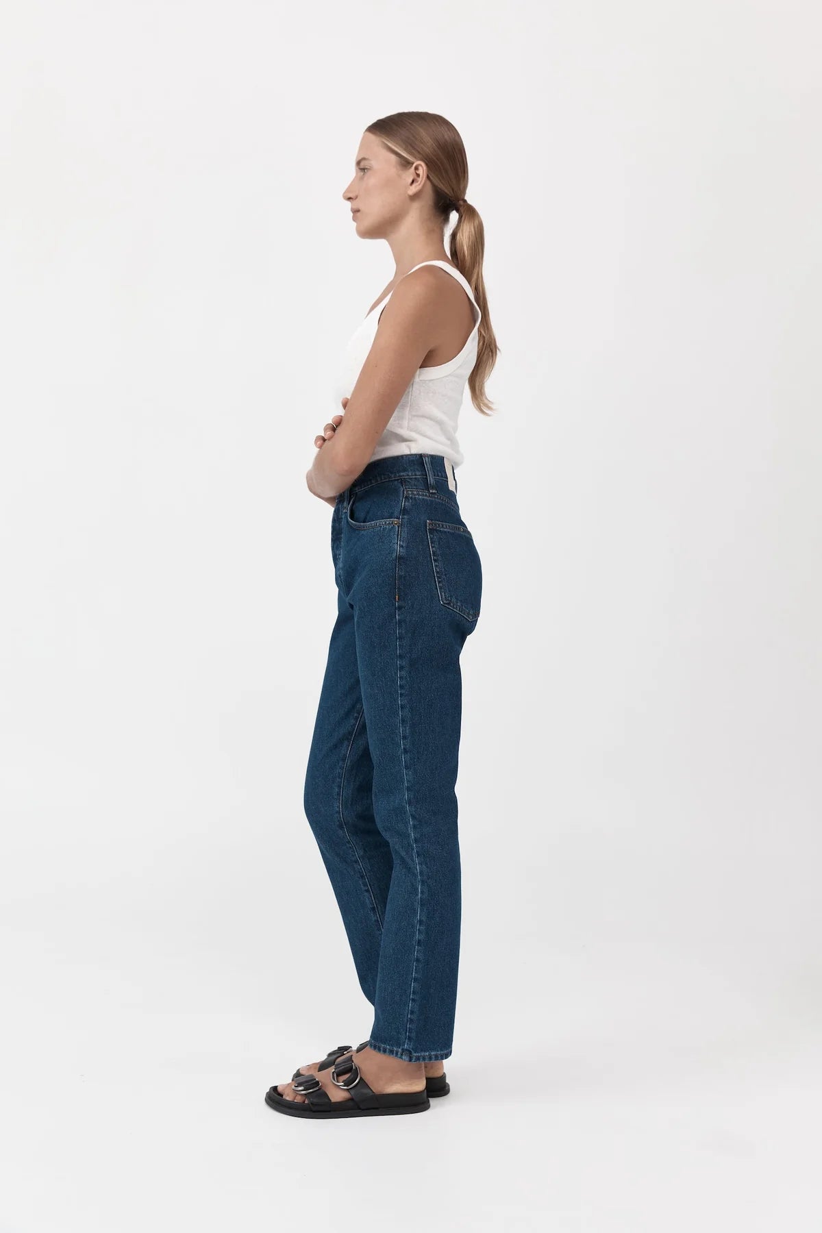 High Waist Crop Straight Jeans