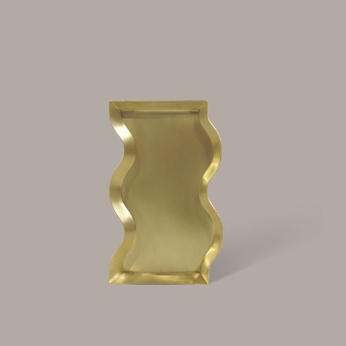 Wave Brass Candle Tray