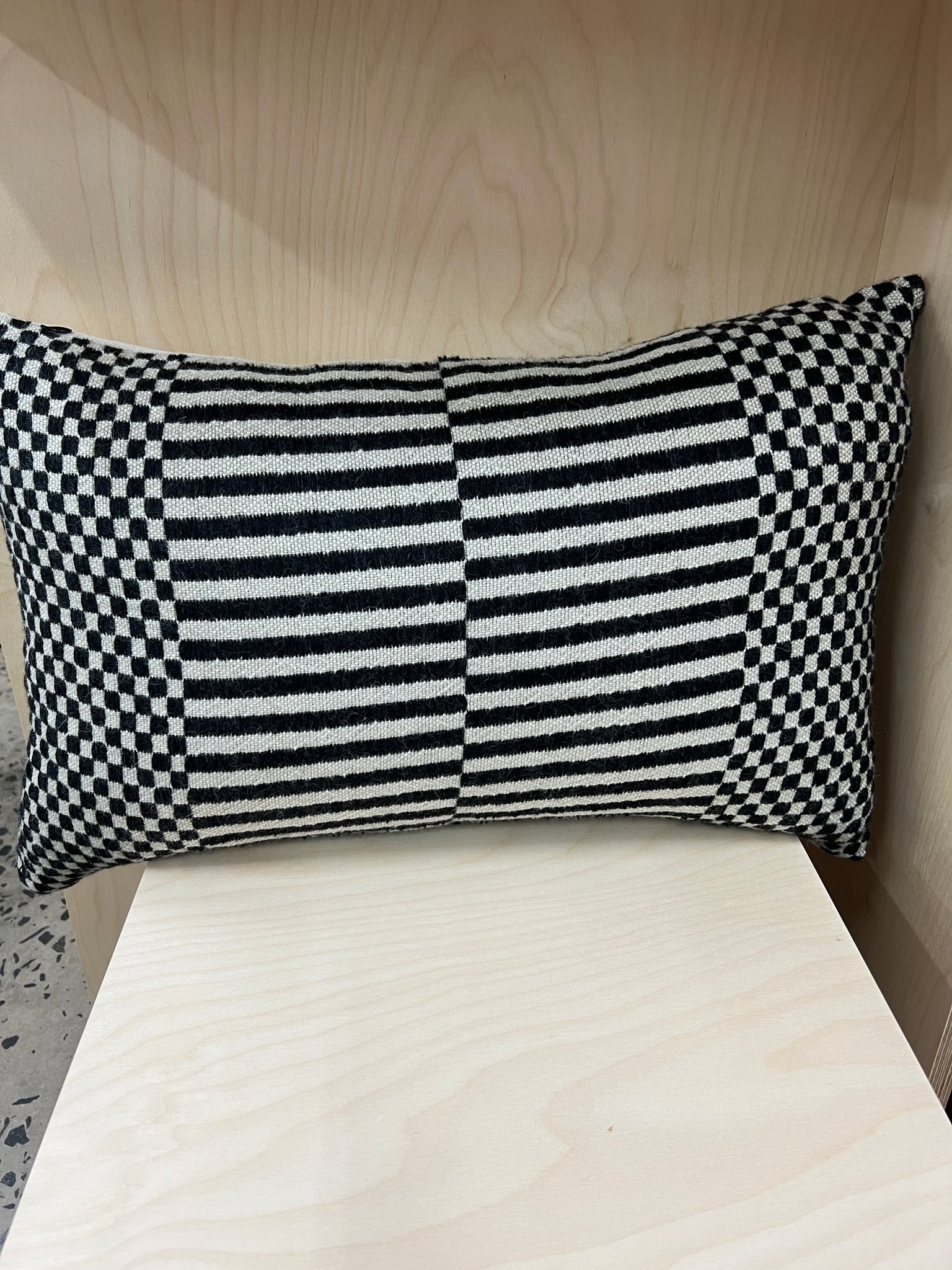 Charcoal Stripe/ Check Cushion